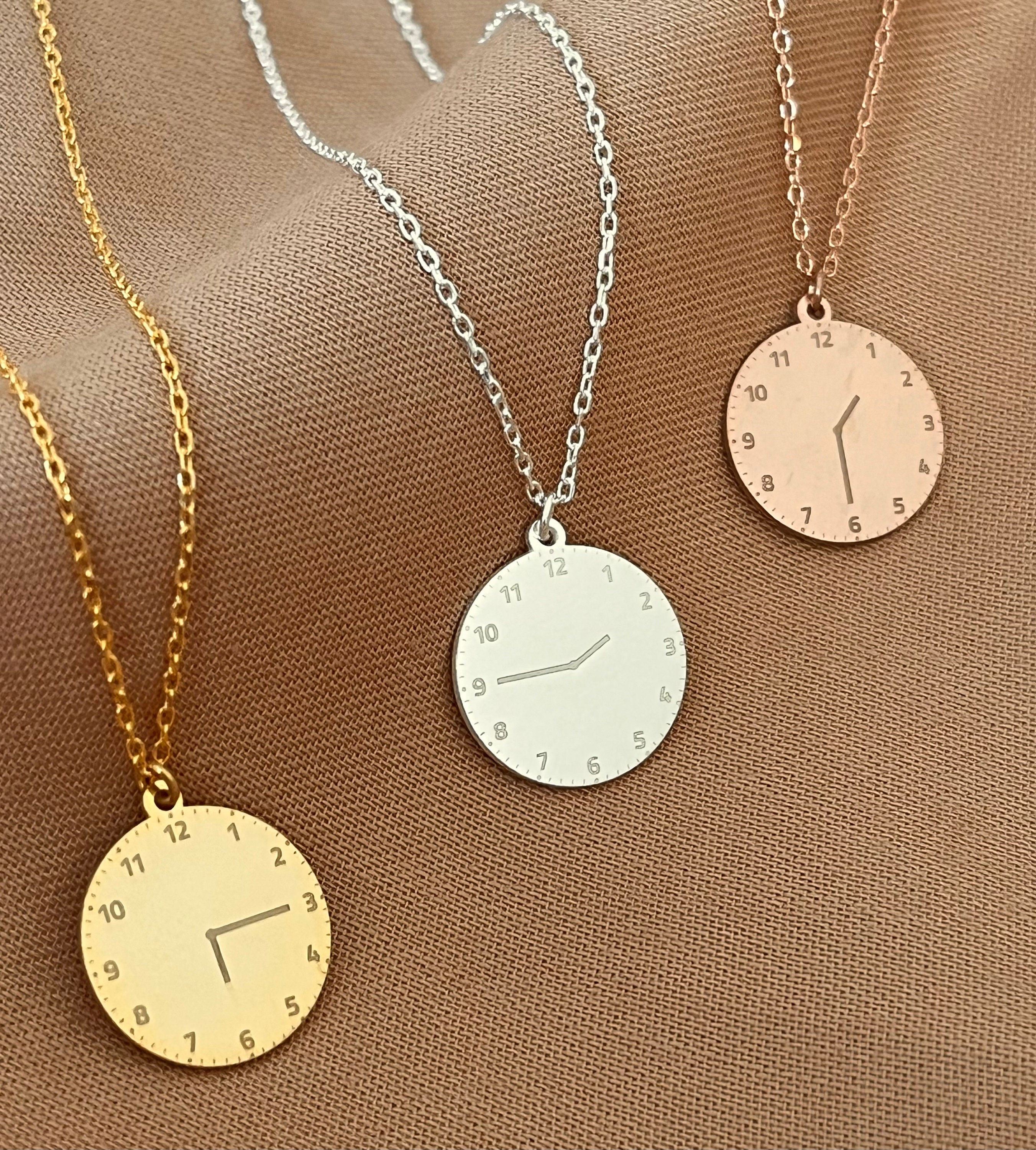 Time Clock Necklace - Etsy