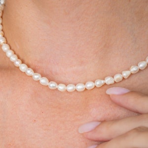 Gold Real Pearl Choker Dainty Pearl Choker Necklace Trendy Layered Freshwater Pearl Choker Necklace 12 - 24 inch Options Pearl Choker