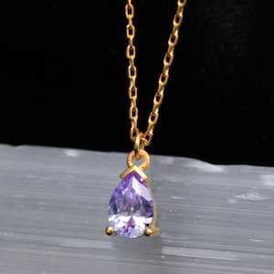 Pear Amethyst Choker Necklace February Birthstone Amethyst Teardrop Wedding Jewelry Gift for her Birthday Jewelry Gemstone Jewelry