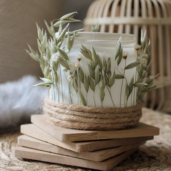 Lanterne aux fleurs séchées, décoration de table