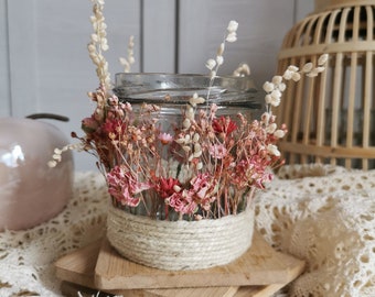 Lanterne à fleurs séchées, décoration de table