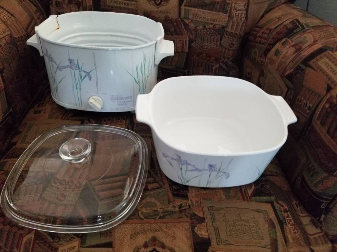 Rival Corning Ware Shadow Iris Crock Pot 3 qt Casserole Dish Etsy