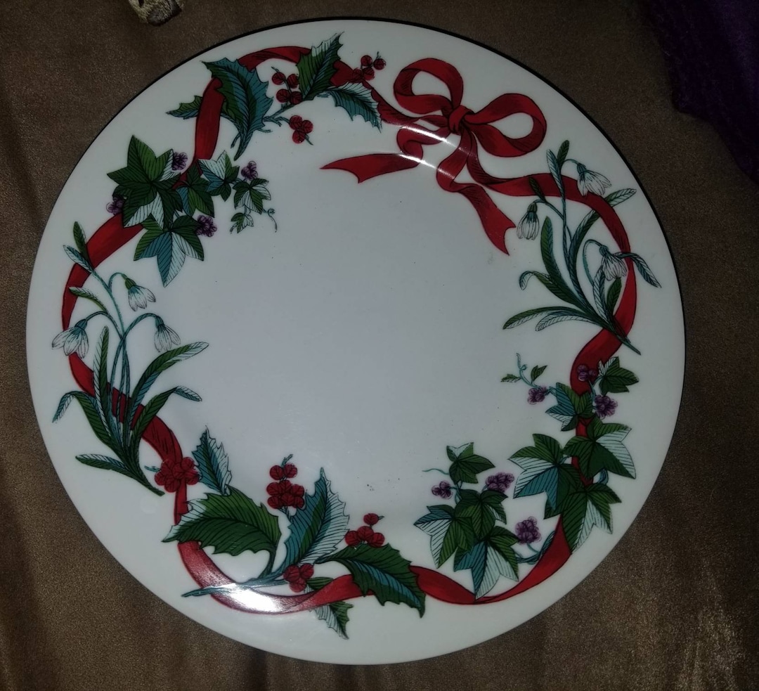 Detailed Martha Stewart Plastic Christmas Plates Abstract Nature Detailed Martha Stewart Plastic Christmas Plates Abstract Nature