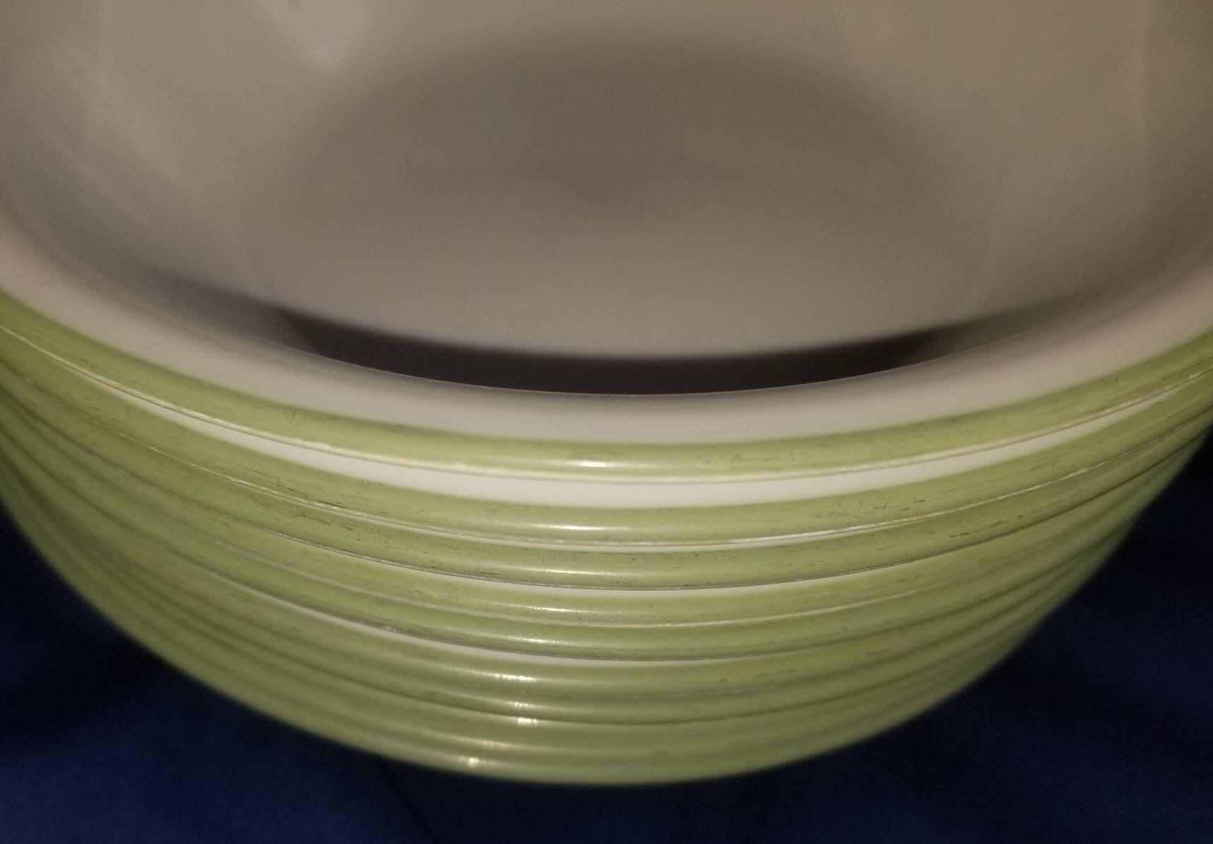 Dining & Serving Set of 10 Corelle Chutney Pattern Olive Green Trim Soup/Cereal Bowls Smooth