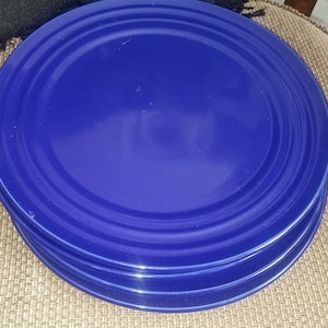 Set of 4 Rachael Ray Blue Raspberry 11” Dinner Double Ridge Dinner Plates