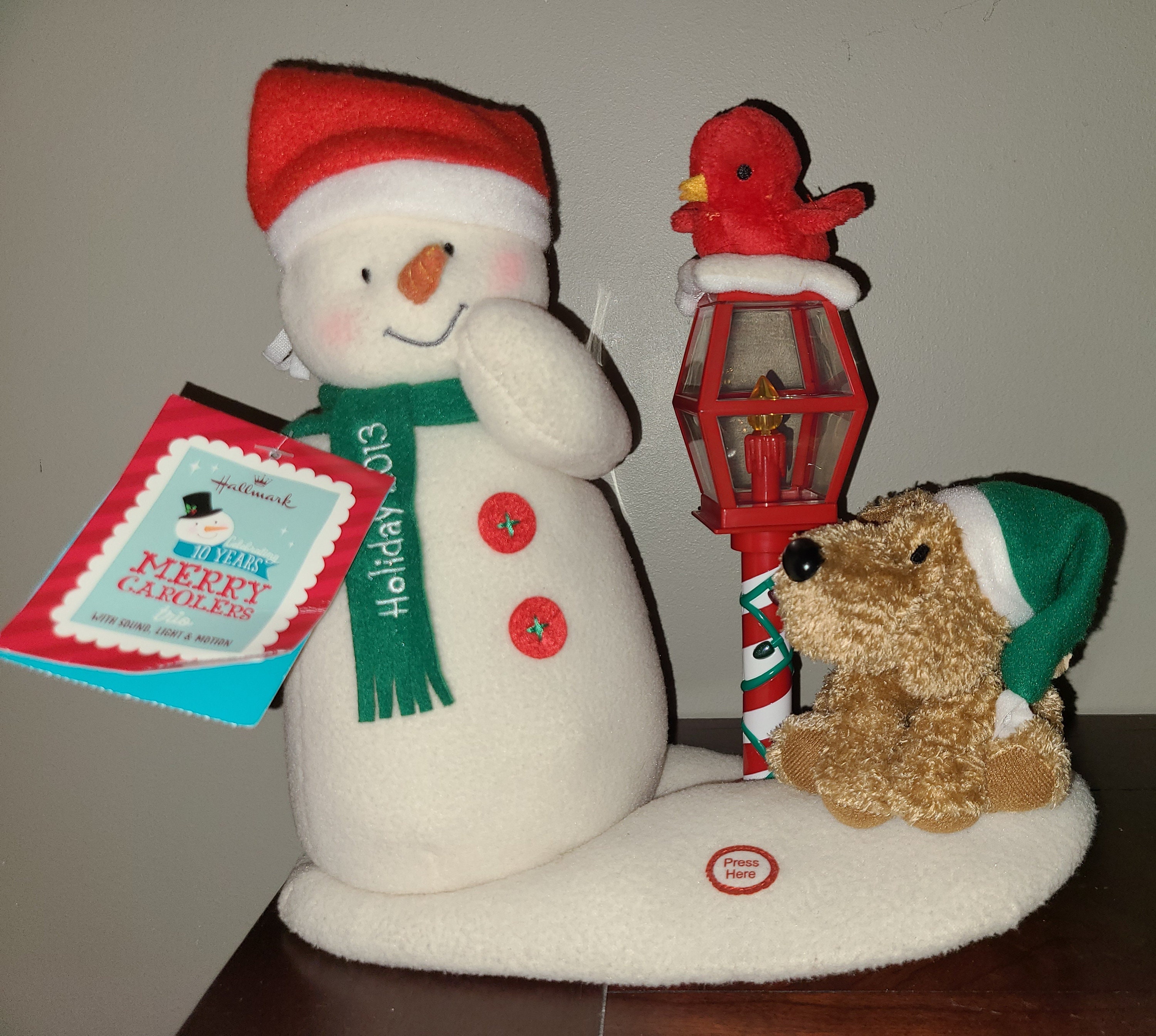 NEW Hallmark 2013 Jingle Pals Snowman & Dog Cardinal Lamp Post
