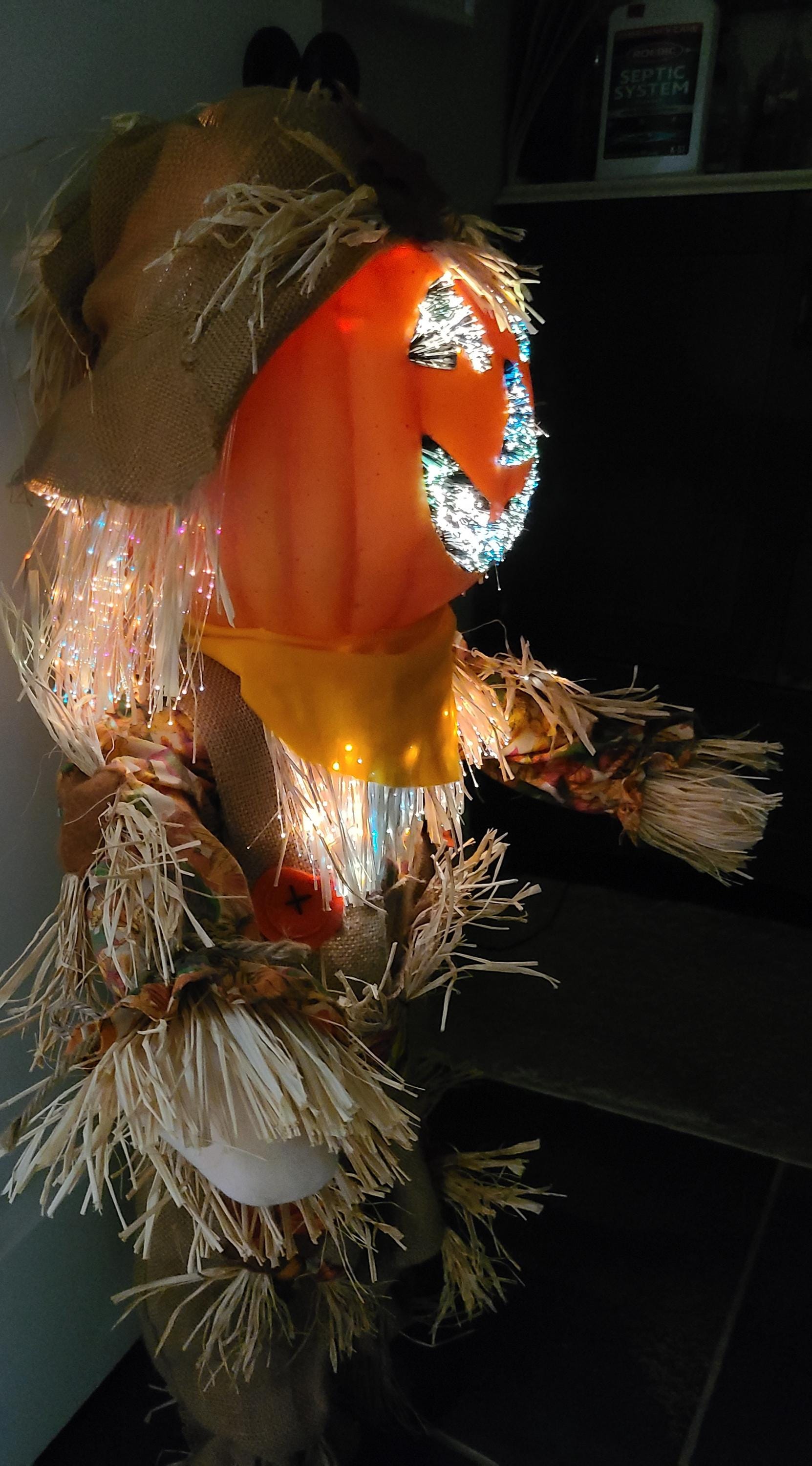Fiber Optic Jack O Lantern Scarecrow Vintage 36" Tall Halloween - Etsy