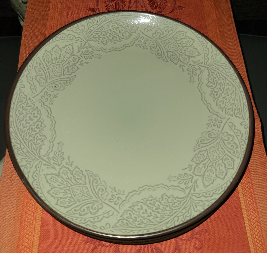 Set of 4 222 Fifth Chandi Sage Dinner Plates Etsy