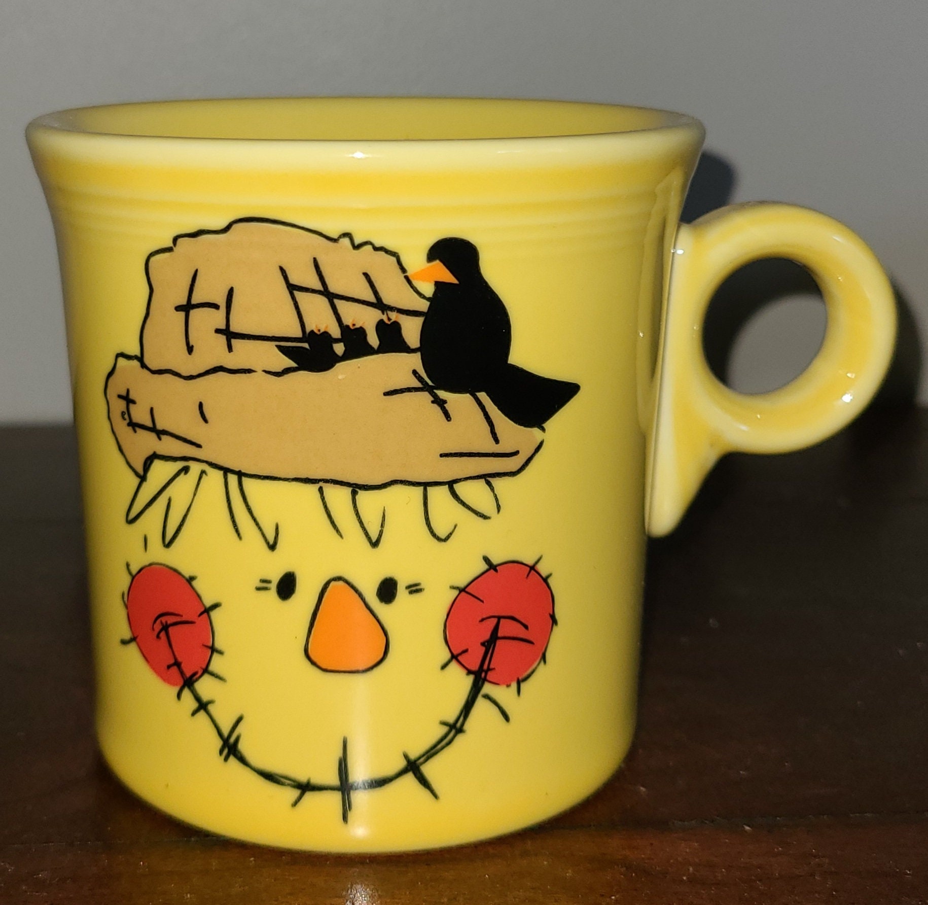 Rare Fiesta Halloween Happy Scarecrow Fall Fiestaware Cup Mug