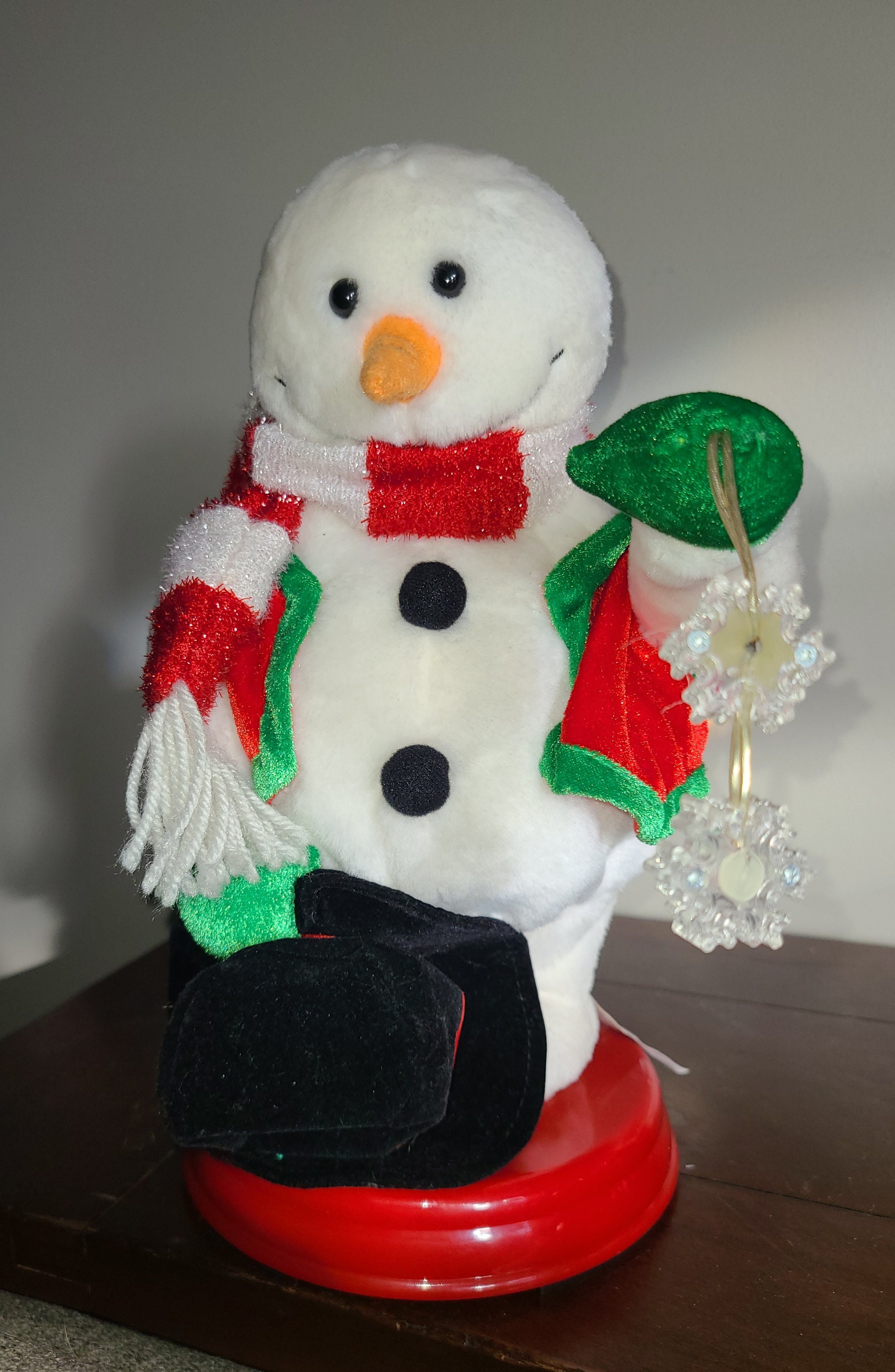 2007 Gemmy MINI Snowflake Spinning Snowman VIDEO 11 in Tall