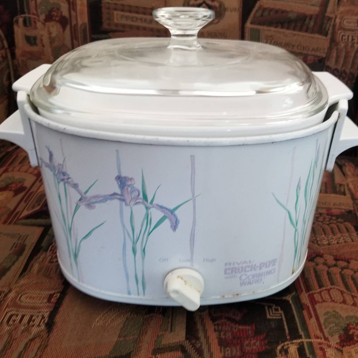 Rival Corning Ware Shadow Iris Crock Pot 3 qt Casserole Dish Etsy
