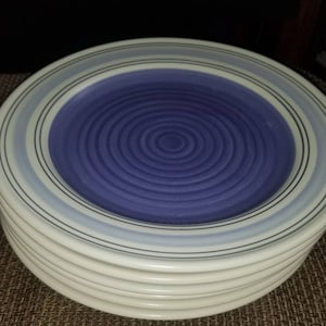 Set of 4 Pfaltzgraff Rio Blue Salad Plates 8 5/8&quot;