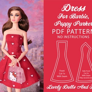 Anne Dress PDF Sewing Pattern Basic Dress, Barbie Dress Pattern