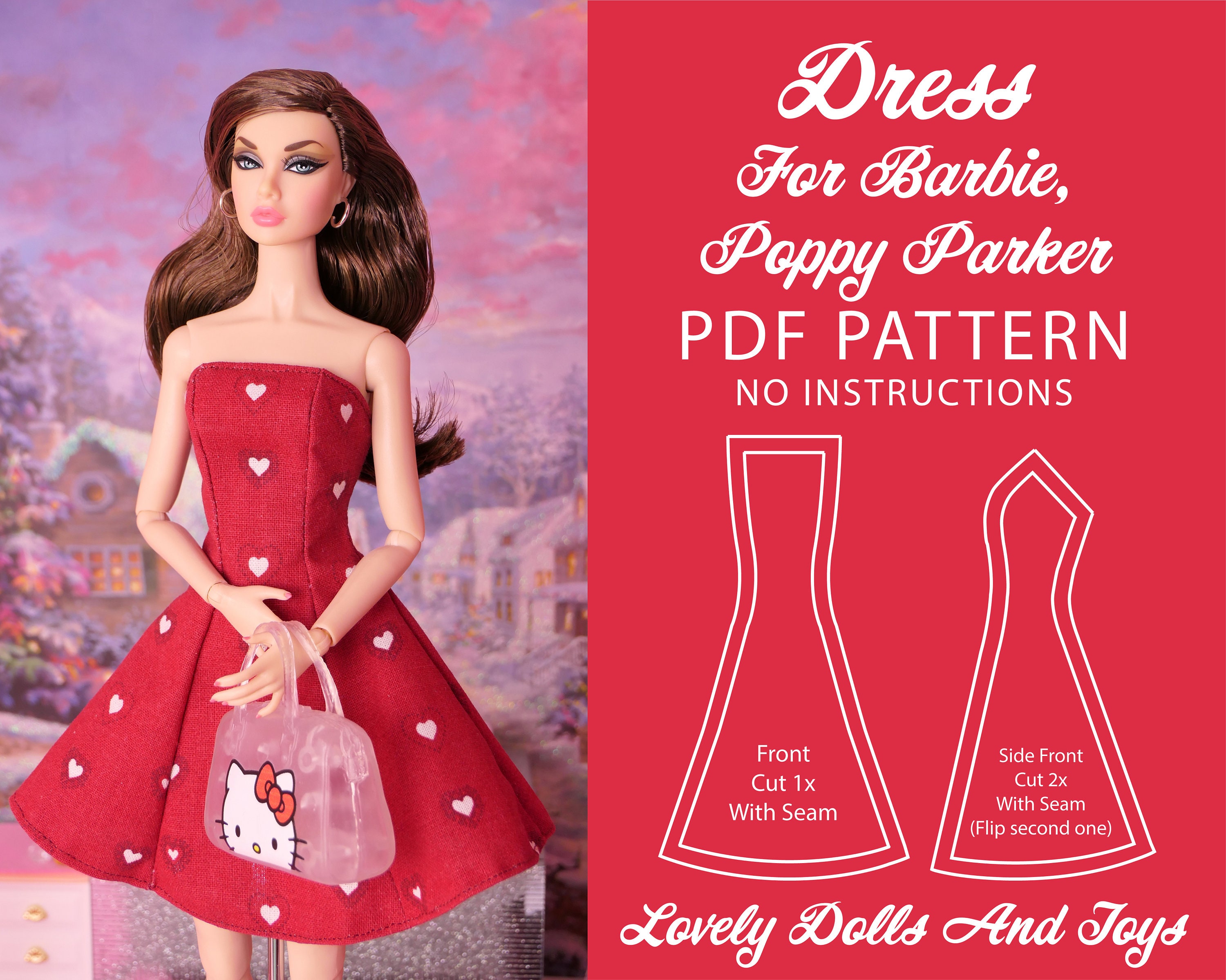 Barbie Strapless Dress Free Pattern – Janel Was Here