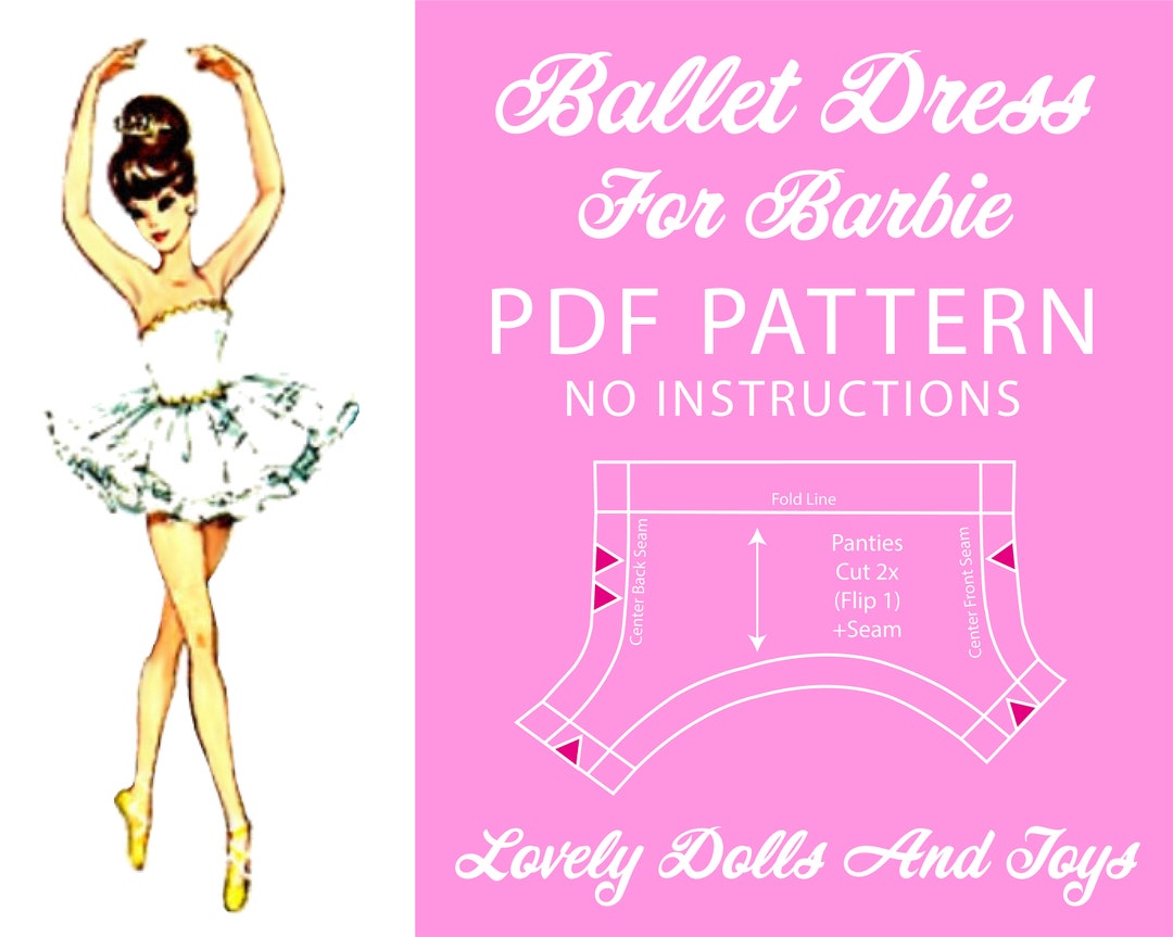 Ballet dress for barbie dolls sewing pattern instant download etsy