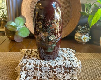 Vintage Brown Japanese Porcelain Vase