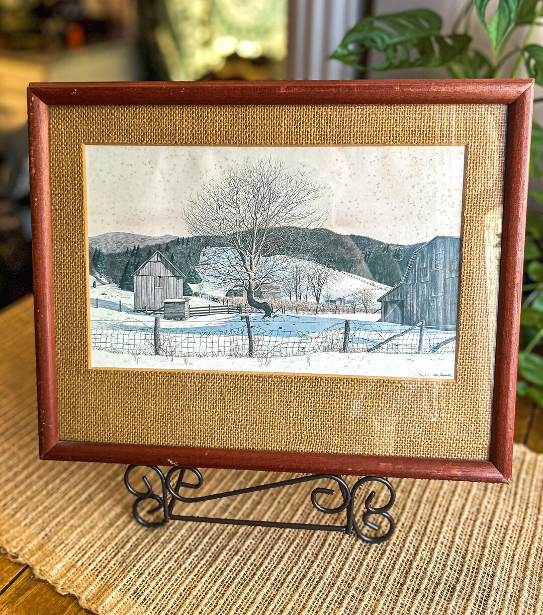 Vintage Framed Bob Timberlake Winter Mountain Scene Etsy