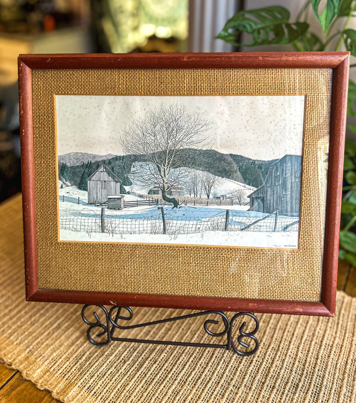 Vintage Framed Bob Timberlake Winter Mountain Scene Etsy