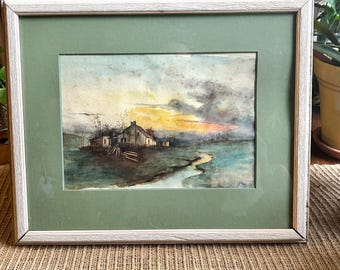 Framed And Signed Watercolor Painting