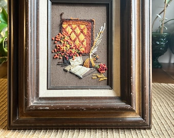 Vintage Framed Crewel