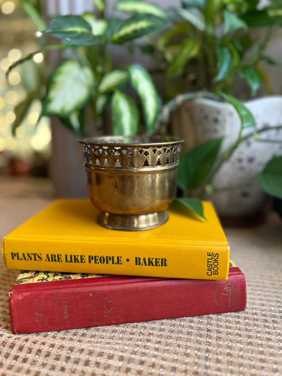 Vintage Brass Pedestal Planter Etsy