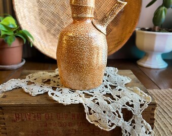Orange And White Speckled Small Pottery Jug
