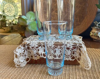 Set of 3 Vintage Libbey Star Sapphire Highball Glasses