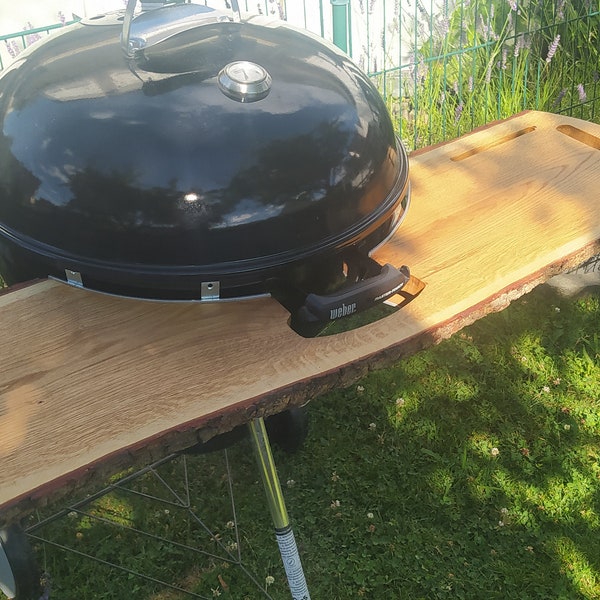 NEUHEIT 2022: Eiche Grillablage Grilltisch Kugelgrill Ø 57cm Echtholz Handarbeit Massivholz Design Unikat "Weber ONE-TOUCH"