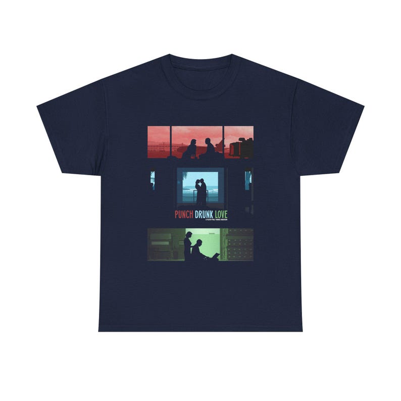 Punch-Drunk Love Romantic Comedy Drama Film T-shirt | Adam Sandler Movie Merch Navy