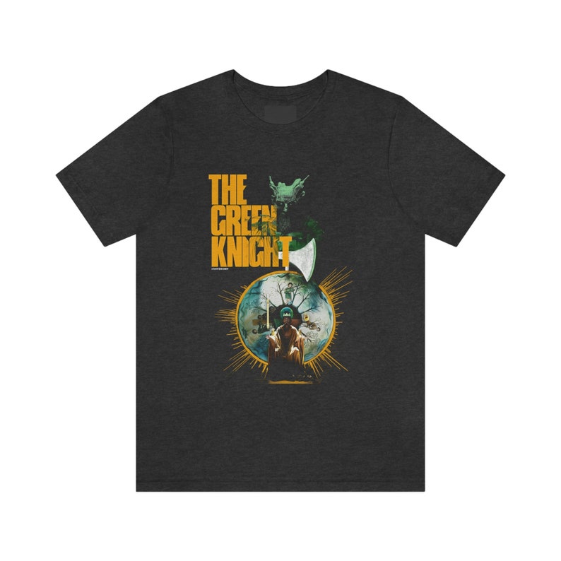 The Green Knight Dark Fantasy Adventure Film Unisex T-Shirt | David Lowery Dev Patel Movie Merch Dark Grey Heather