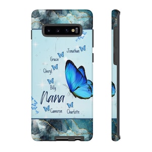 Papillon mamie, grand-mère, grand-mère personnalisée, coque de téléphone personnalisée, coques de protection pour iPhone ou Samsung