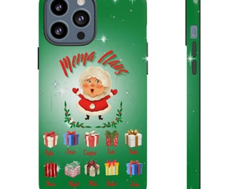 Noël Nana, grand-mère, coque de téléphone personnalisée de grand-mère personnalisée, étuis de protection iPhone, Google Pixel ou Samsung