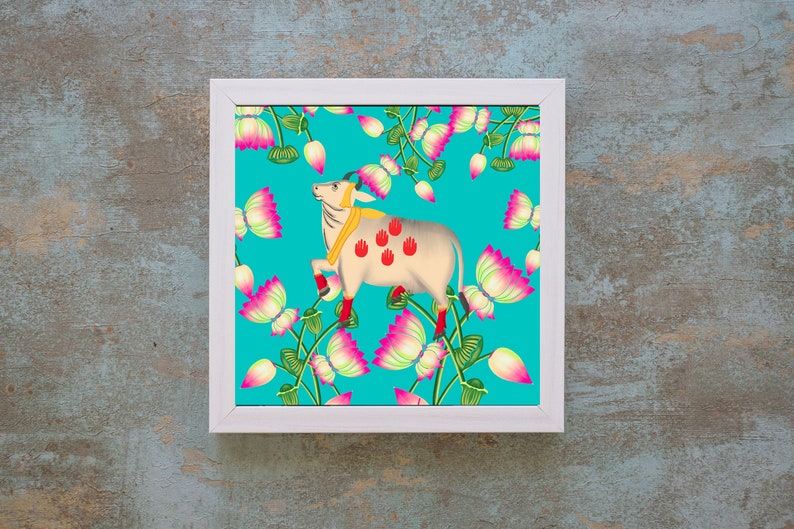 Printable Cow Pichwai Printable, Indian Folk Wall Art, Home Decor ...