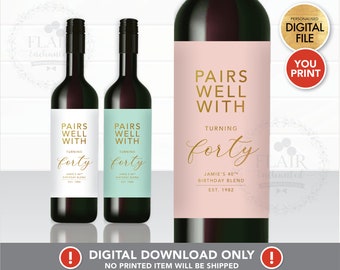 Thank You Wine Label, Thank You Card, Thank You Gift, Thank You Candle, Thank You Mini Champagne ...