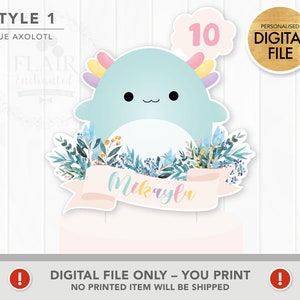 Lindo adorno para tarta blando personalizado (archivo digital imprimible únicamente), decoración para tarta blando kawaii