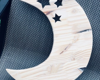 Wooden Crescent Moon
