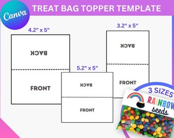 Bag Topper template, Treat bag topper Template, Bag Topper Editable Template, Treat Bag Topper Gift template, Treat bag topper canva, Canva