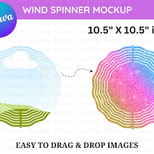 Wind Spinner Canvas Template: DIY Mockup (Canva Editable File)