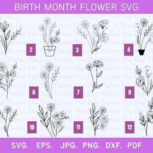 Naissance fleur svg, Naissance fleur png, Chemise de fleur de mois de naissance, Naissance fleur clipart, Naissance mois fleur svg, Naissance fleur clipart png, SVG