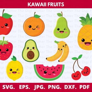 Früchte ClipArt, Früchte png, Früchte Clipart, Kawaii Früchte png, Kawaii Früchte Clipart, Kawaii Früchte svg, glückliche Früchte svg, Früchte cricut