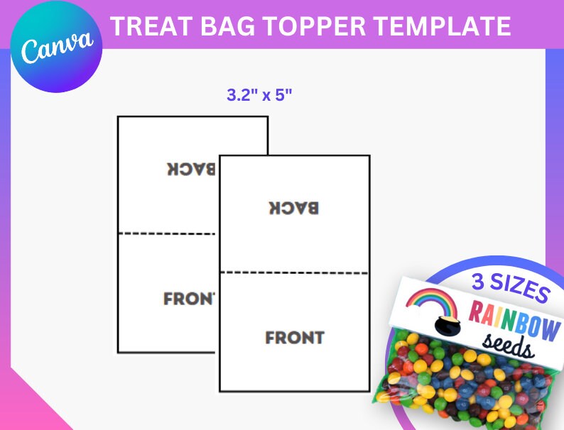 Bag Topper Template, Treat Bag Topper Template, Bag Topper Editable ...