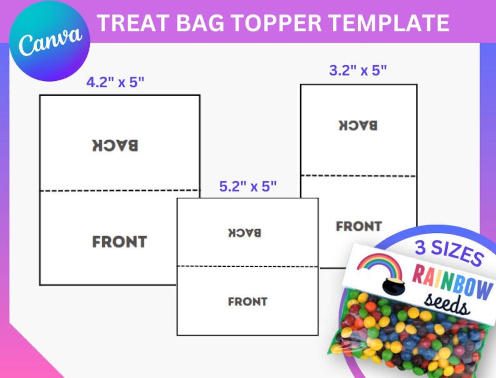 Bag Topper Template Treat Bag Topper Template Bag Topper Editable