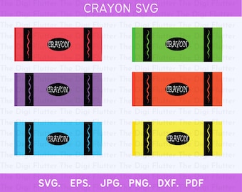 Crayon Clipart: Crayon SVG, PNG Bundle (Digital Download)