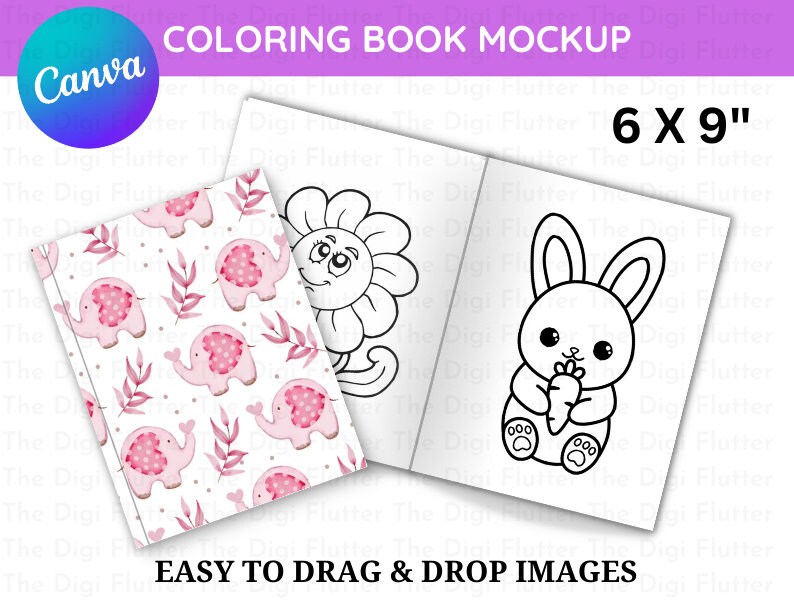 Canva Coloring Book Template, Canva Book Mock Up, Canva Book Mockup