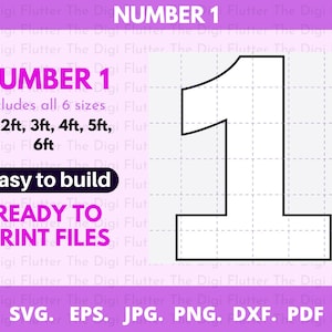 Number 1 Mosaic Template: Birthday Balloon Decor (PDF)