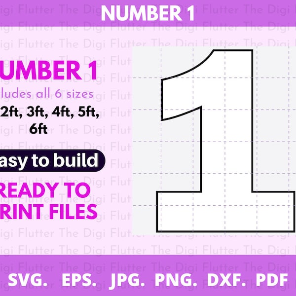 Mosaic Numbers Template - Etsy