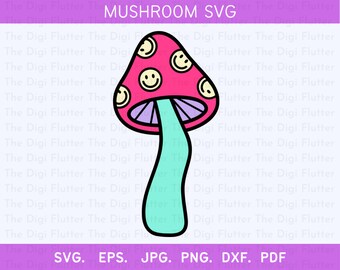 Mushroom SVG Clipart: Fun Craft Project Designs (Digital Download)