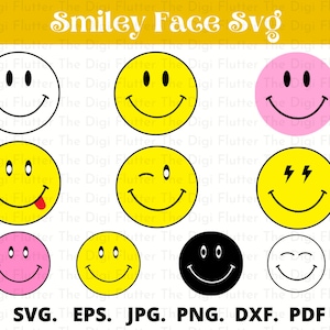 Smiley face cricut, Smiley face sticker, Emoji svg png, Smiley face cricut png, Emoji cricut, Smiley face clipart svg, Happy face svg bundle