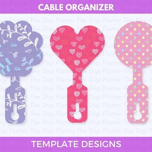 ケーブル オーガナイザー テンプレート、コード キーパー テンプレート、コード キーパー SVG、コード整理 SVG、コード キーパー PNG、イヤホン ホルダー テンプレート、ケーブル オーガナイザー