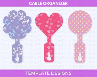 Cord Keeper Template: Cable Organizer SVG, PNG, PDF (Digital Download)